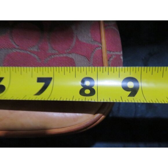 Coach Y2K Hampton Red Canvas & Tan Leather Signature Jacquard Demi Baguette Bag - Picture 13 of 14